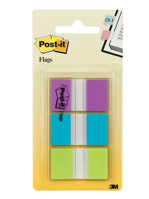 Post-it® Flags, .94 Wide, Assorted Colors, 60 Flags/Pack (680-PBG)