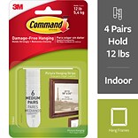Command™ Medium Picture Hanging Strips, White, 6 Sets (17204ES)