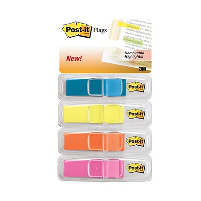 Post-it® Flags, .47 Wide, Assorted Colors, 140 Flags/Pack (683-4ABX)