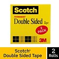 Scotch® Permanent Double Sided Tape Refill, 1/2 x 25 yds.,1 Core, 2 Rolls (665-2PK)