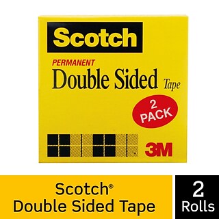 Scotch® Permanent Double Sided Tape Refill, 3/4 x 36 yds., 3 Core, 2 Rolls (665-2P34-36)