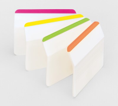 Post-it® Durable Tabs, 2 Wide, Angled, Lined, Assorted Colors, 24 Tabs/Pack (686A-1BB)