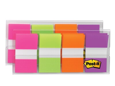 Post-it Clear Flags with 5 Color Tabs Post-it Flags Bright Colors 5pack  Clear Dispenser