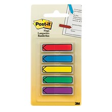 Post-it® Arrow Flags, 0.5 Wide, Assorted Colors, 100 Flags/Pack (684-ARR1)