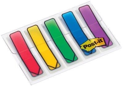 Post-it Arrow Flags, 0.5 Wide, Assorted Colors, 100 Flags/Pack (684-ARR1)
