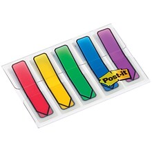 Post-it Arrow Flags, 0.5 Wide, Assorted Colors, 100 Flags/Pack (684-ARR1)