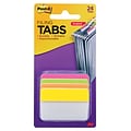 Post-it® Filing Tabs, 2 Wide, Angled, Solid, Assorted Colors, 24 Tabs/Pack (686A-PLOY)