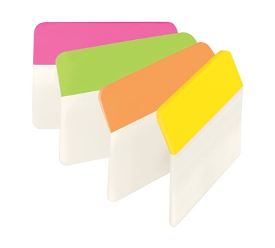 Post-it® Filing Tabs, 2 Wide, Angled, Solid, Assorted Colors, 24 Tabs/Pack (686A-PLOY)