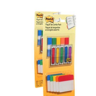 Post-it® Flags & Tabs Value Pack, Assorted Sizes, Assorted Colors, 230/Pack (686-XLP)