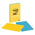 Post-it® Super Sticky Notes, 5 x 8, New York Color Collection, 2 Pads/Pack (5845-2SSNY)