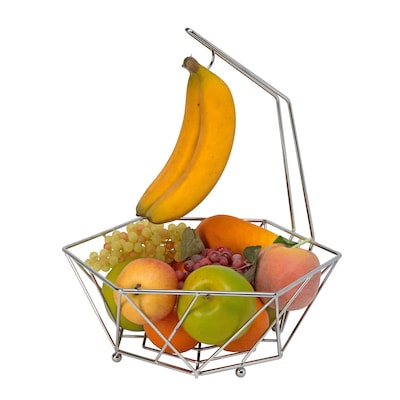Kitchen Details Fruit Basket with Banana Tree, Chrome (23377-CHR)