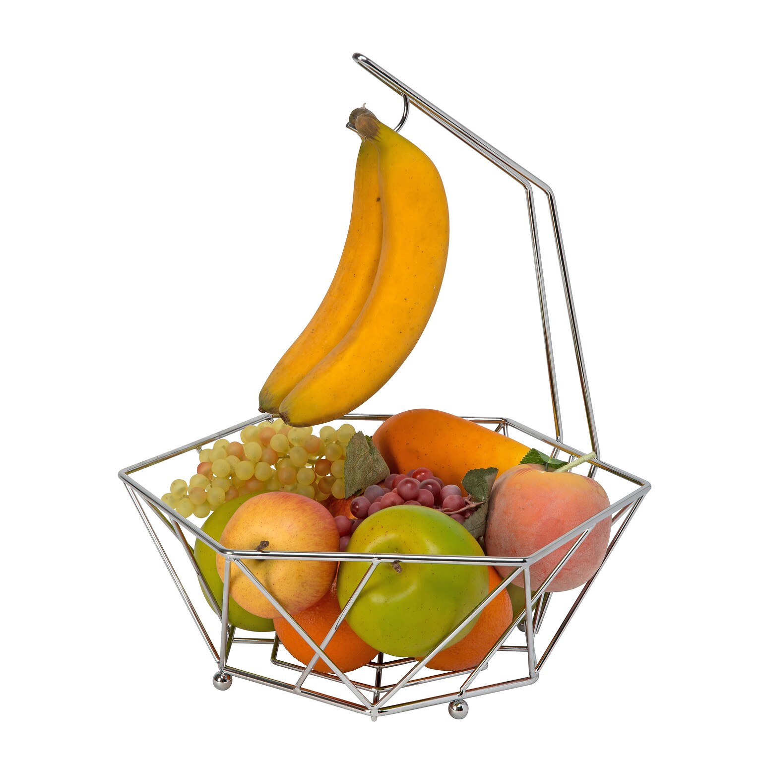 Kitchen Details Fruit Basket with Banana Tree, Chrome (23377-CHR)