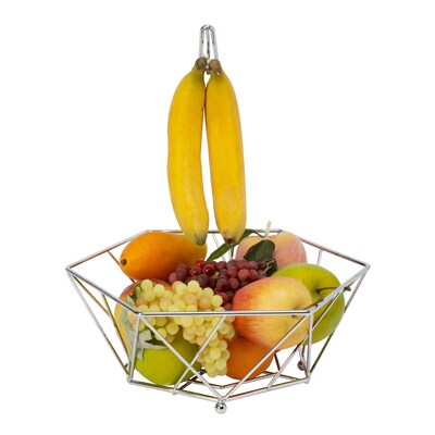 Kitchen Details Fruit Basket with Banana Tree, Chrome (23377-CHR)