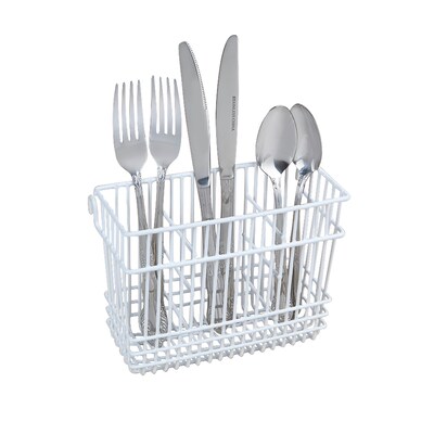 Kitchen Details Cutlery Basket, White (4106-WHT)