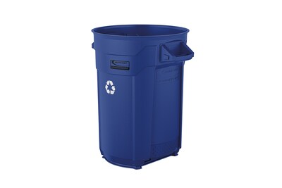 Suncast Commercial 32 Gallon Utility Trash Can Blue with Recycle Logo (BMTCU32BLR)
