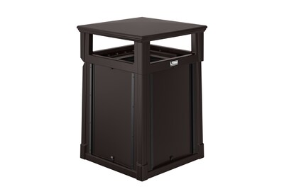 Suncast Commercial 35 Gallon Resin Customizable Trash Can with Covered Lid Java (RMCC3501)