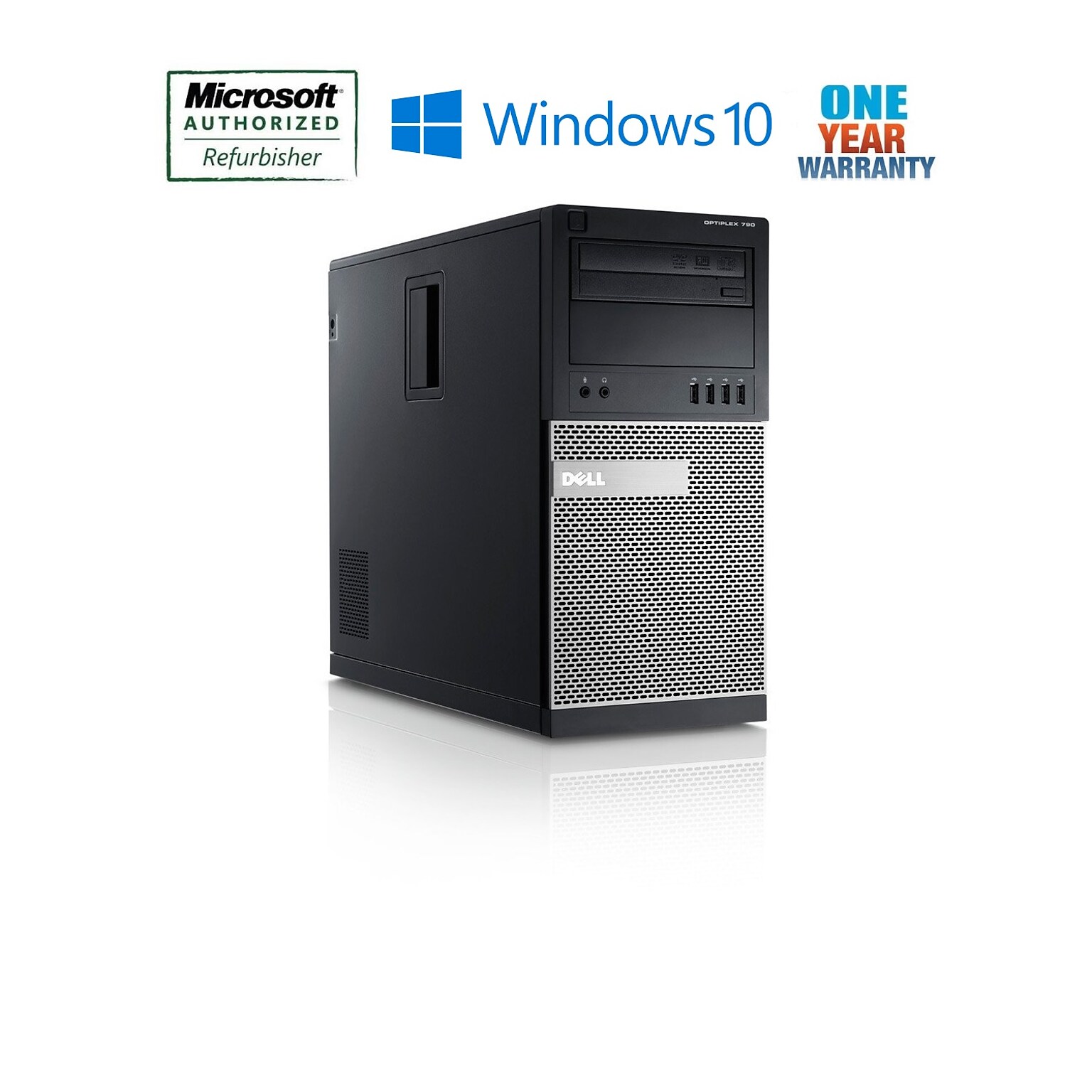 Dell OptiPlex 790 Tower Intel Core I5 2400 3.1Ghz 16Gb RAM 1TB Hard Drive, + 120Gb Solid State Drive Windows 10 Pro, Refurbished