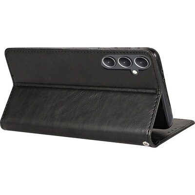 SaharaCase Genuine Leather Folio Wallet Case for Samsung Galaxy S23 FE, Black (CP00515)