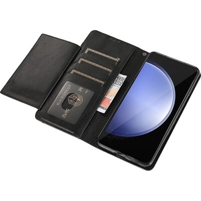 SaharaCase Genuine Leather Folio Wallet Case for Samsung Galaxy S23 FE, Black (CP00515)