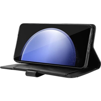 SaharaCase Genuine Leather Folio Wallet Case for Samsung Galaxy S23 FE, Black (CP00515)