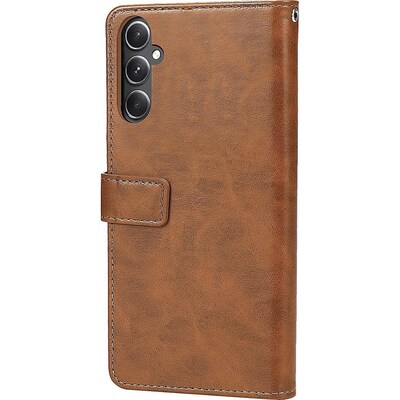 SaharaCase Genuine Leather Folio Wallet Case for Samsung Galaxy S23 FE, Brown (CP00516)