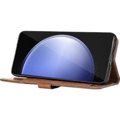 SaharaCase Genuine Leather Folio Wallet Case for Samsung Galaxy S23 FE, Brown (CP00516)