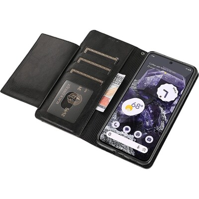 SaharaCase Leather Folio Wallet Case for Google Pixel 8, Black (CP00522)