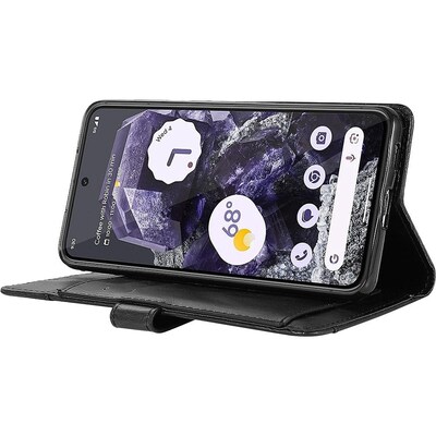 SaharaCase Leather Folio Wallet Case for Google Pixel 8, Black (CP00522)