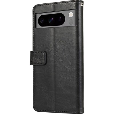 SaharaCase Leather Folio Wallet Case for Google Pixel 8 Pro, Black (CP00528)