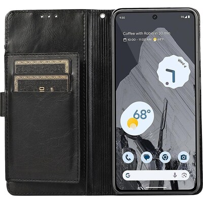 SaharaCase Leather Folio Wallet Case for Google Pixel 8 Pro, Black (CP00528)