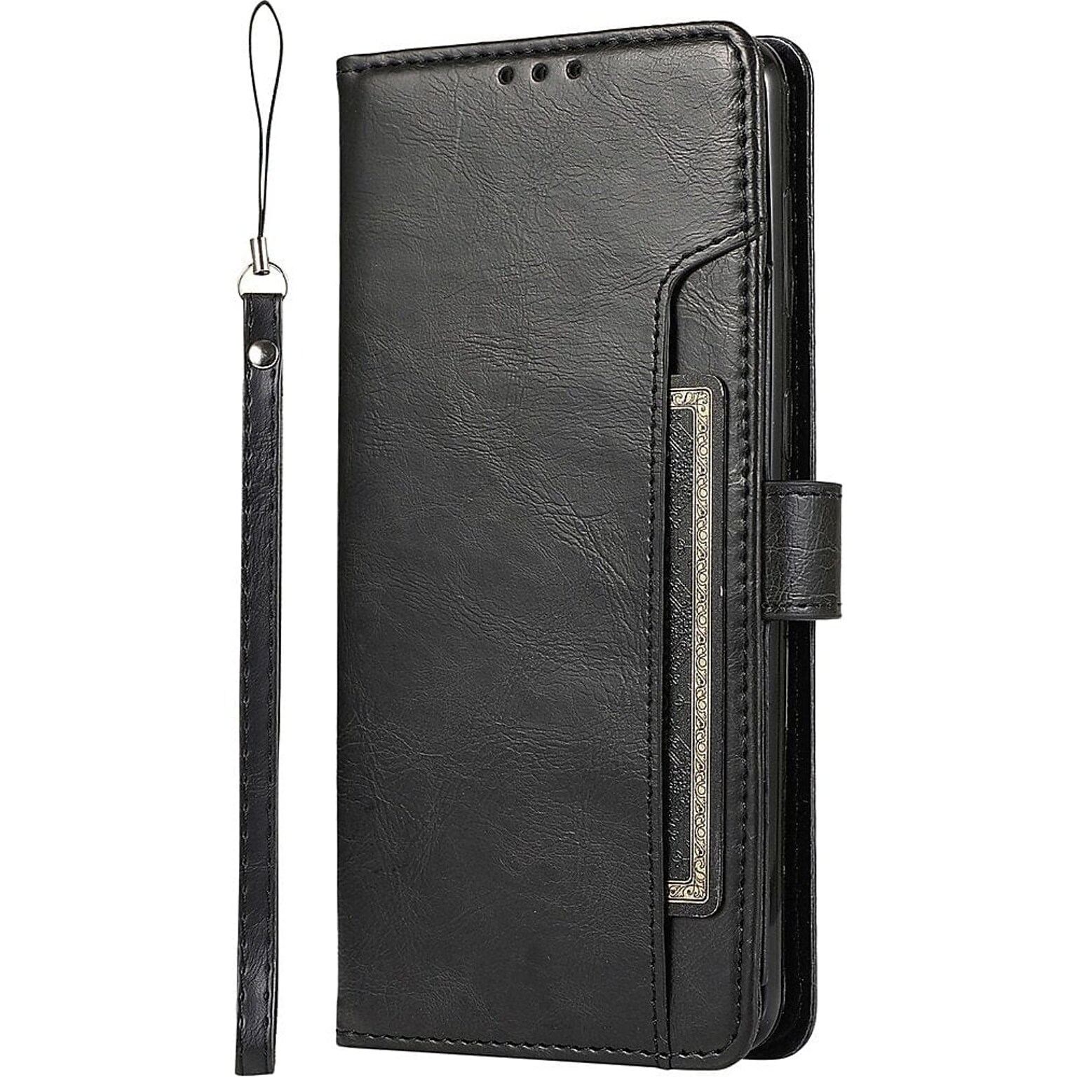 SaharaCase Leather Folio Wallet Case for Google Pixel 8 Pro, Black (CP00528)