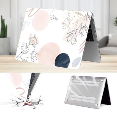 SaharaCase HybridFlex Arts 13.6"  Laptop Case for Apple MacBook Air, White Floral (LT00009)