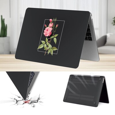 SaharaCase HybridFlex Arts 13" Laptop Case for Apple MacBook Pro, Black Rose (LT00025)