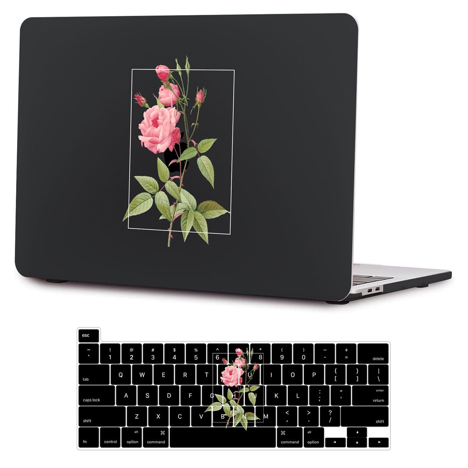 SaharaCase HybridFlex Arts 13 Laptop Case for Apple MacBook Pro, Black Rose (LT00025)