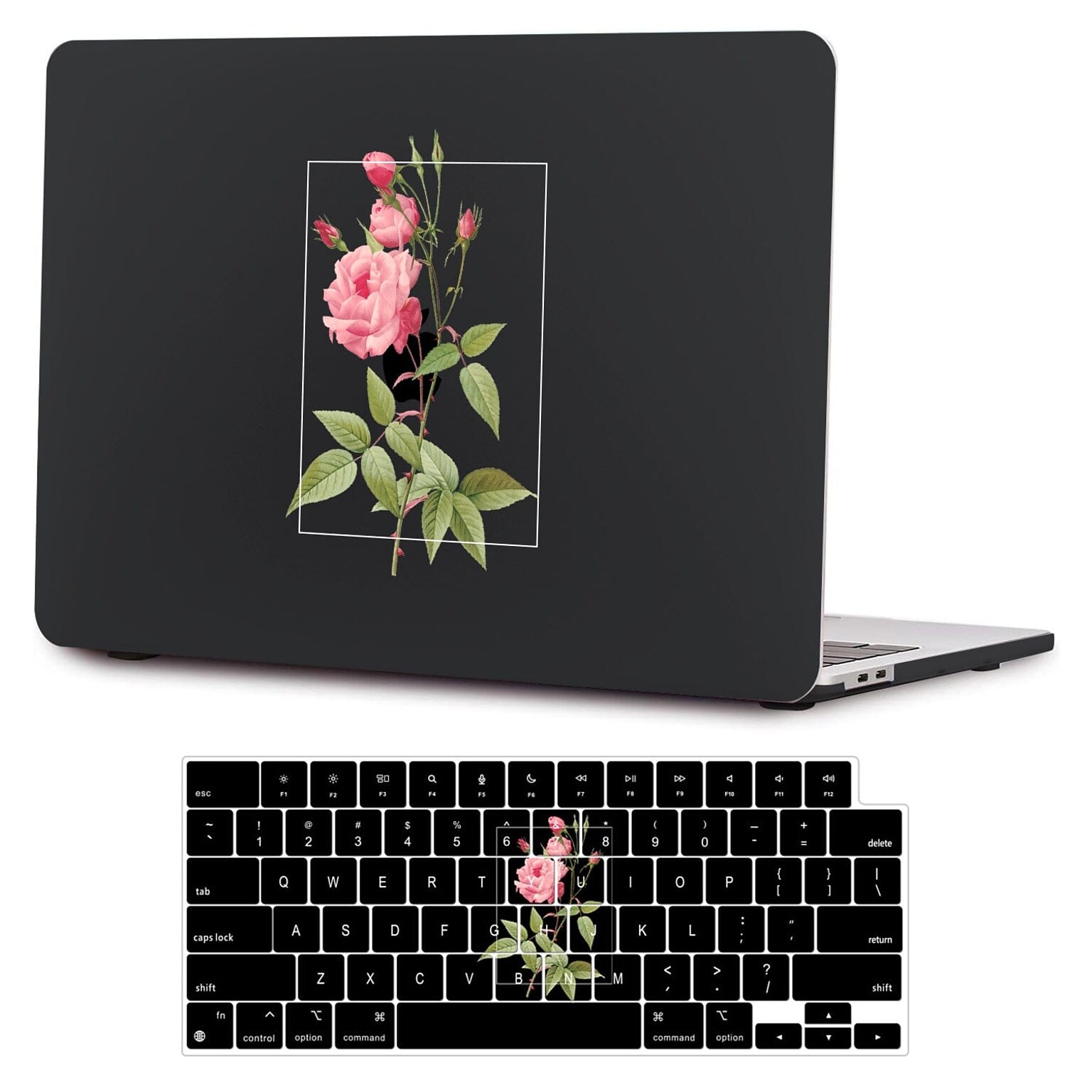 SaharaCase HybridFlex Arts Laptop Case for MacBook Pro 14-Inch (2021–2025, M1–M5), Black Rose (LT00032)