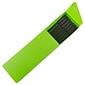 JAM Paper Plastic Sliding Pencil Case Box with Button Snap, Lime Green (2166513298)