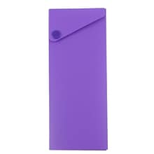 JAM Paper Plastic Sliding Pencil Case Box with Button Snap, Purple (2166513300)