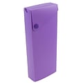 JAM Paper Plastic Sliding Pencil Case Box with Button Snap, Purple (2166513300)