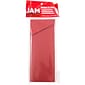 JAM Paper Plastic Sliding Pencil Case Box with Button Snap, Red (2166513299)