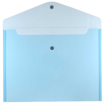 Jam Paper Plastic File Pocket, 1" Expansion, Letter Size, Blue, 12/Pack (218S0BU)