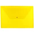 JAM Paper® Plastic Envelopes with Snap Closure, Legal Booklet, 9.75 x 14.5, Yellow, 12/Pack (34830YE
