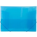 JAM Paper® Plastic Paper Holder Action Case With Elastic Closure, 9 1/2 x 12 3/8, Blue, Sold Individually (332536)