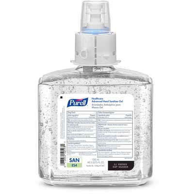 PURELL® Healthcare Advanced Gel Hand Sanitizer Refill for ES4 Dispenser, 1200 mL, 2/CT (5063-02)