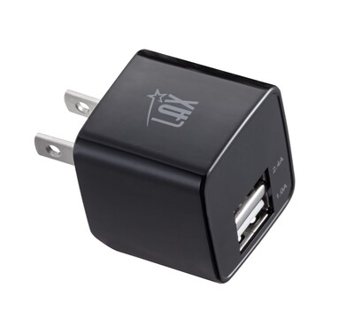 LAX Gadgets MFI Certified 6ft Charger with Wall Charger Black (MFIWALL6FT-BLK)