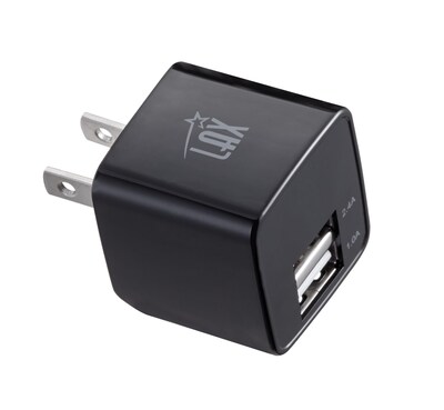 LAX Gadgets LAX Type C 6ft Charger with Wall Charger Black (USBCWALL6FT-BLK)