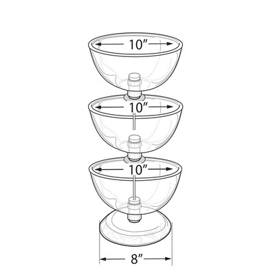 Azar Three Tier 10 Bowl Display (720310)