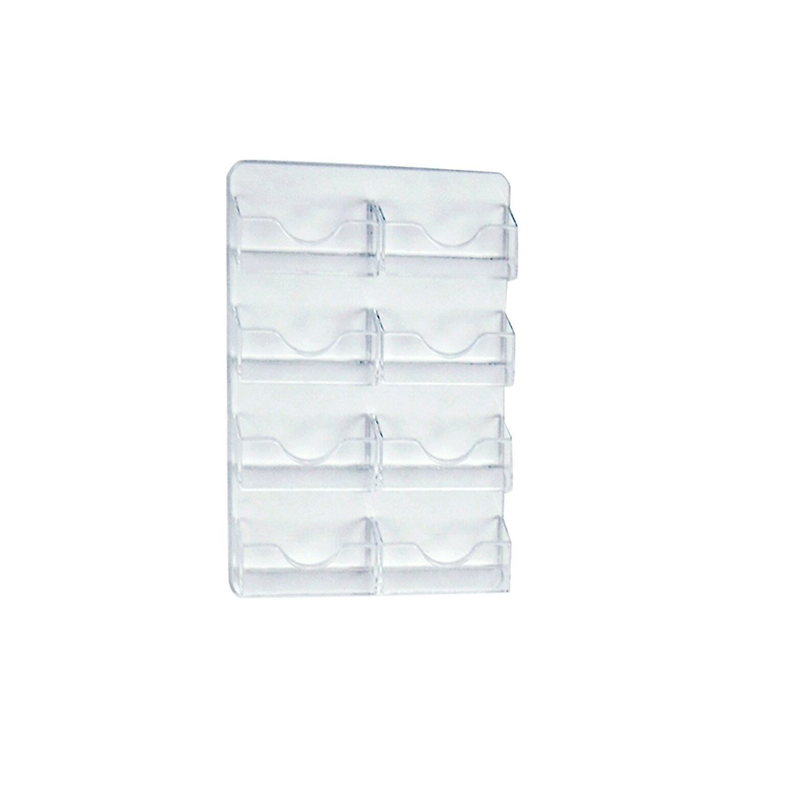 Azar Card Holder, 8 Pocket, Vertical, Wall Mounted, Clear Acrylic, 2/Box (252080)