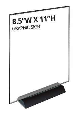 Azar Sign Holder, 8.5 x 11, Vertical, Clear Acrylic, 2/Box (108802)