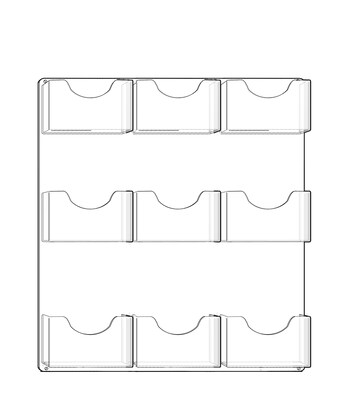 Azar Brochure Holder, 19.5 x 24, Horizontal, Wall Mounted, Clear Acrylic, 2/Box (252092)