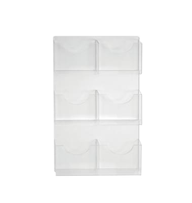 Azar Six Pocket Magazine/Letter Holder, Clear, 2/Box (252098)